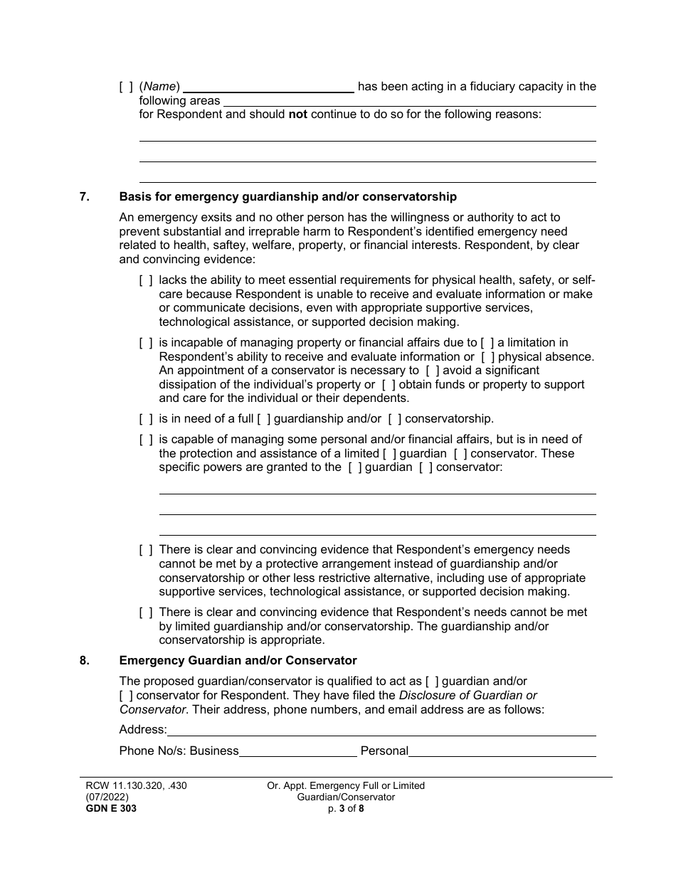 Form GDN E303 - Fill Out, Sign Online and Download Printable PDF ...