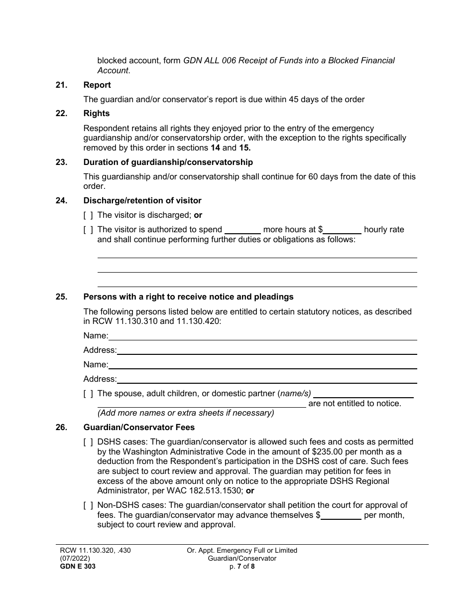 Form GDN E303 - Fill Out, Sign Online and Download Printable PDF ...