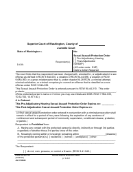 Form JU07.0520 Sexual Assault Protection Order - Washington