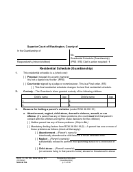 Document preview: Form GDN M104 Residential Schedule (Guardianship) - Washington