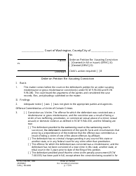 Form CrRLJ09.0200 Order on Petition Re: Vacating Conviction - Washington