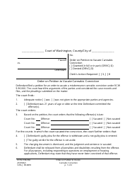 Document preview: Form CrRLJ09.0870 Order on Petition to Vacate Cannabis Conviction - Washington