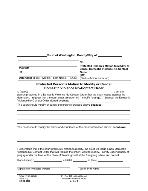 Form NC02.0500  Printable Pdf