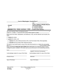 Document preview: Form NC02.0800 Order Re Motion to Modify/Rescind No-Contact Order - Washington