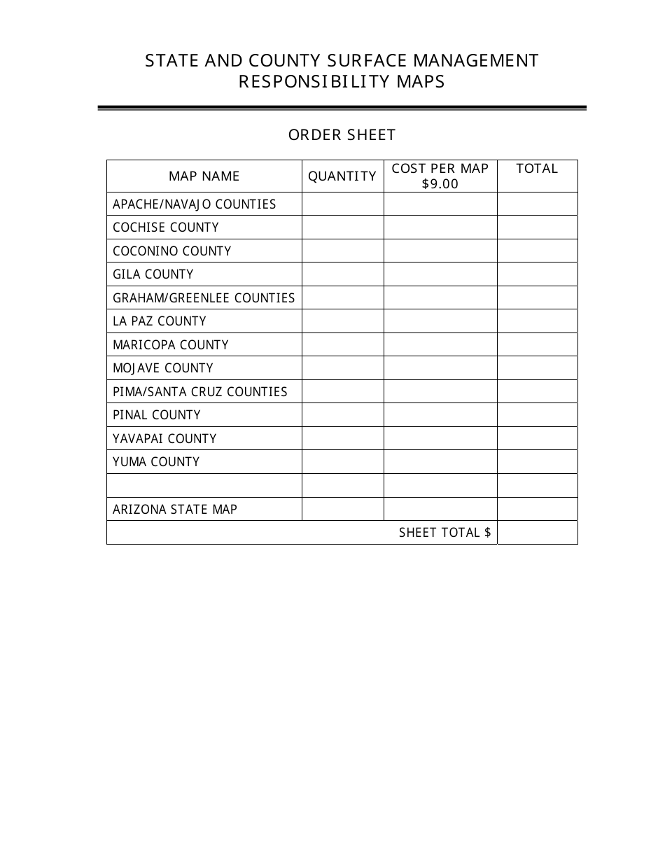 Map Order Form - Arizona, Page 4