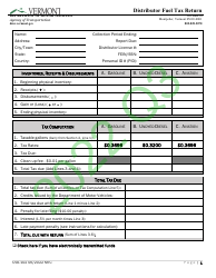 Form CVO-102 Distributor Fuel Tax Return (Q3) - Vermont