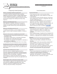Document preview: Form 5708 Hardship Installment Agreement Application - Missouri