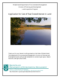 Document preview: Application for Sale of Real Estate/Interest in Land - Rhode Island