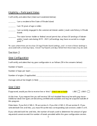 Large Whale Gear Modification Assistance Plan Affidavit and Application for Eligible Fishery Participants From Rhode Island - Rhode Island, Page 3