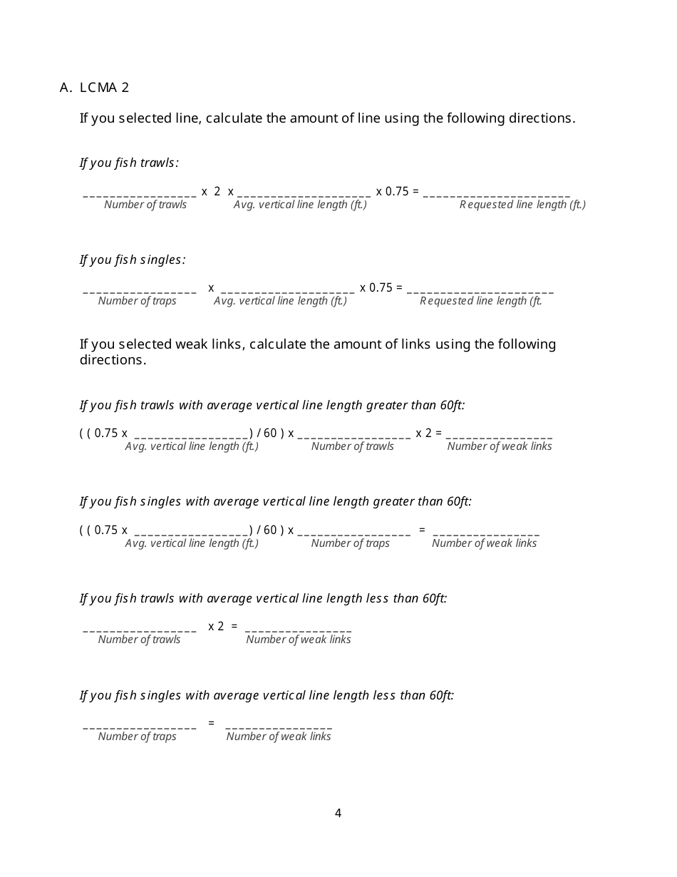 Large Whale Gear Modification Assistance Plan Affidavit and Application for Eligible Fishery Participants From Rhode Island - Rhode Island, Page 4
