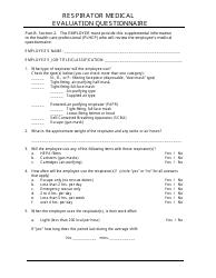 Respirator Medical Evaluation Questionnaire, Page 6