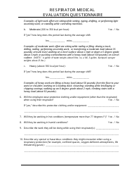 Respirator Medical Evaluation Questionnaire, Page 7
