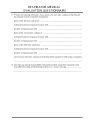 Respirator Medical Evaluation Questionnaire, Page 8