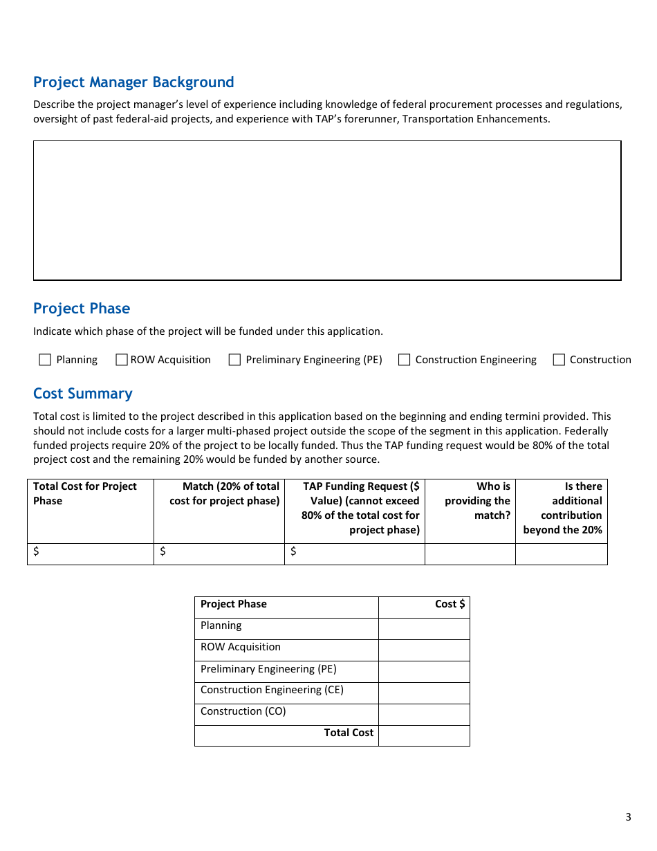 Transportation Alternatives Program Project Application - Washington, D.C., Page 3