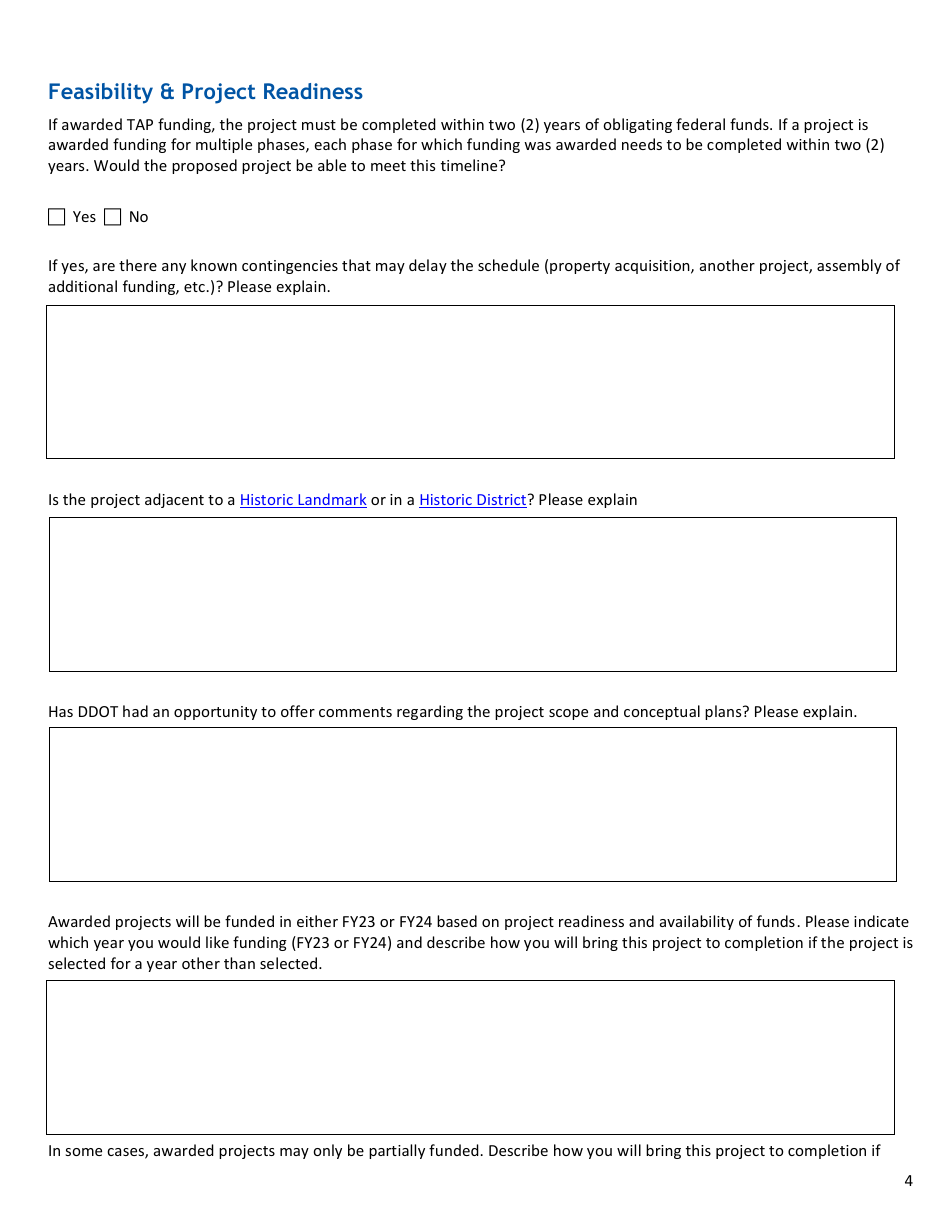Transportation Alternatives Program Project Application - Washington, D.C., Page 4