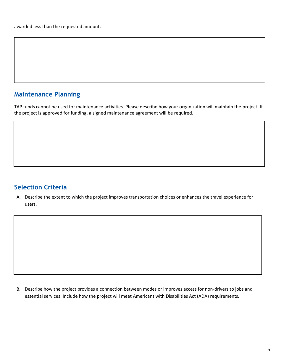 Transportation Alternatives Program Project Application - Washington, D.C., Page 5