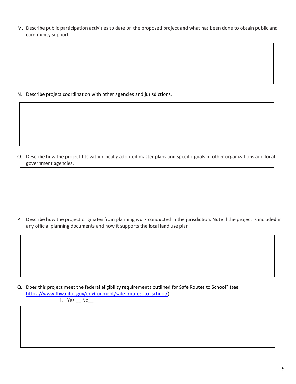 Transportation Alternatives Program Project Application - Washington, D.C., Page 9