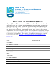 Document preview: Direct Sale Dealer License Application - Rhode Island