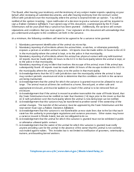Guidance for Application for Variance From Requirement for Rabies Vaccination - Rhode Island, Page 2