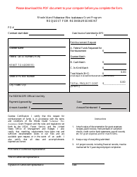 Document preview: Request for Reimbursement - Rhode Island Volunteer Fire Assistance Grant Program - Rhode Island