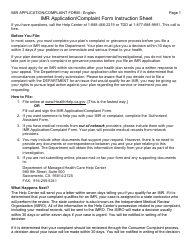 Form DMHC20-224 Independent Medical Review (Imr) Application/Complaint Form - California, Page 4