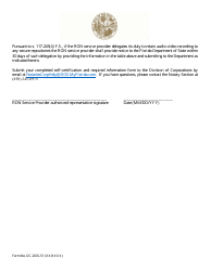 Form DC-DOS-51 Ron Service Provider: Self-certification and Required Information - Florida, Page 2