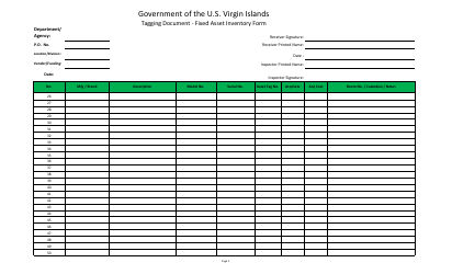Tagging Document - Fixed Asset Inventory Form - Virgin Islands, Page 2