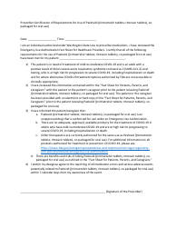 Document preview: Prescriber Certification of Requirements for Use of Paxlovid ((Nirmatrelvir Tablets; Ritonavir Tablets), Copackaged for Oral Use) - Washington