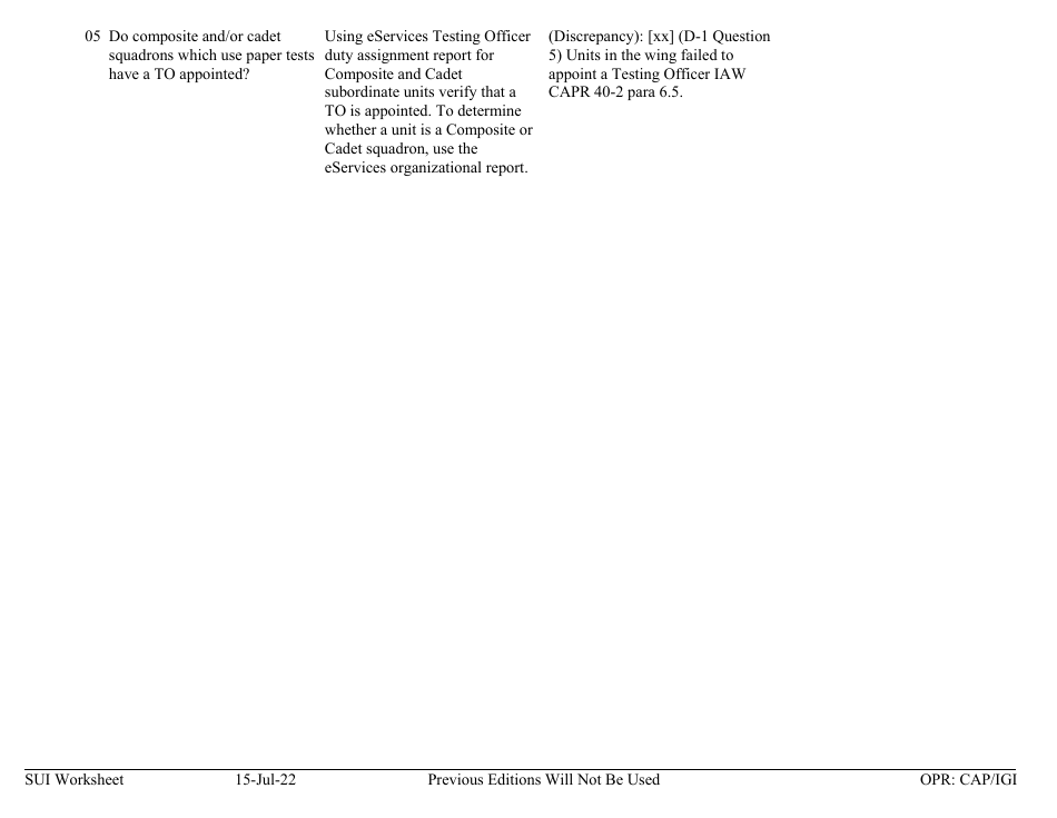 Form D-1 Sui Worksheet - Education and Training, Page 2
