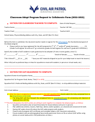 Document preview: Classroom Adopt Program Request to Collaborate Form, 2023