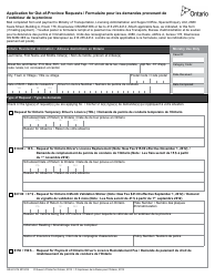 Document preview: Form SR-LC-016 Application for out-Of-Province Requests - Ontario, Canada (English/French)