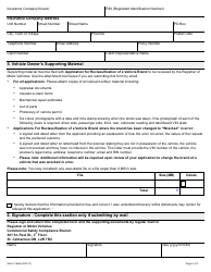 Form SR-LV-166E Application for Reclassification of a Vehicle Brand - Ontario, Canada, Page 2