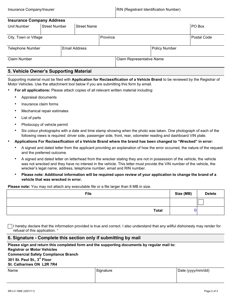 Form SR-LV-166E - Fill Out, Sign Online and Download Fillable PDF ...