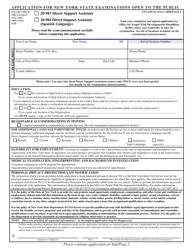 Document preview: Form NYS-APP-4 Application for New York State Examinations Open to the Public - Direct Support Assistant - New York