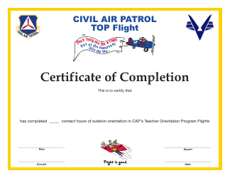 Document preview: Certificate of Completion - Top Flight