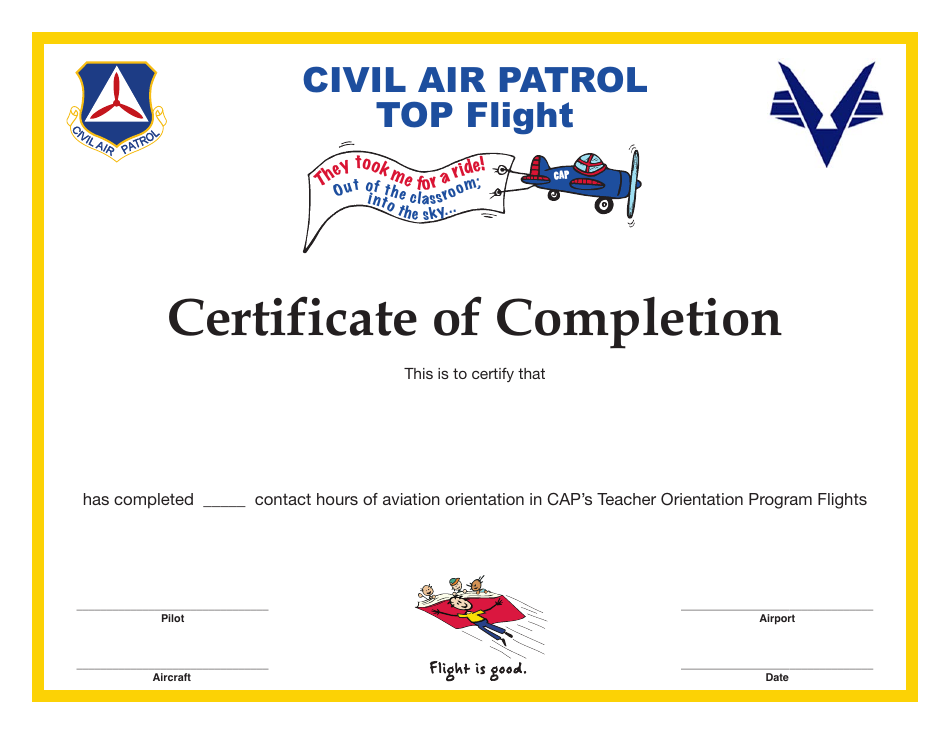 Certificate of Completion - Top Flight, Page 1
