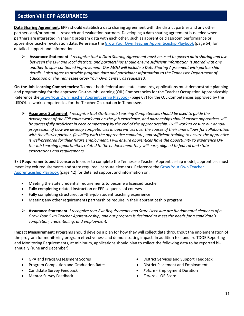 Tennessee Teacher Apprenticeship Application - Tennessee, Page 11