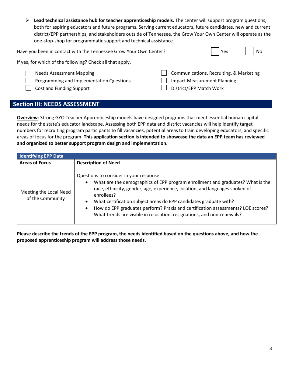 Tennessee Teacher Apprenticeship Application - Tennessee, Page 3