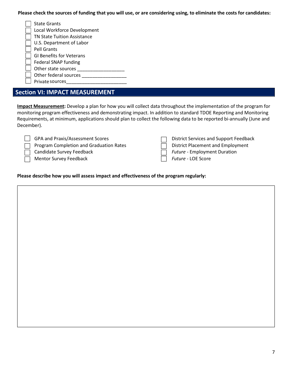 Tennessee Teacher Apprenticeship Application - Tennessee, Page 7