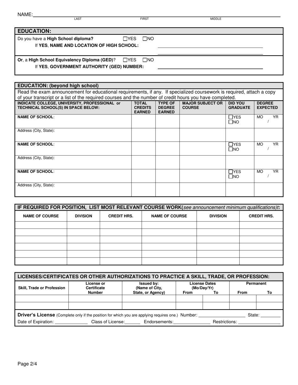 Warren County New York Application For Examination Or Employment Fill Out Sign Online And 6330