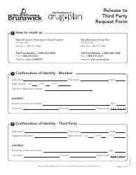 Form 781E Release to Third Party Request Form - New Brunswick, Canada