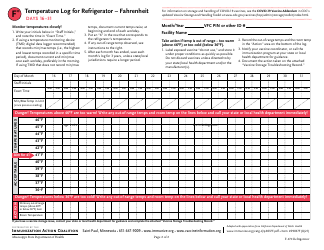 Form F-670 Temperature Log for Refrigerator - Fahrenheit - Mississippi, Page 2