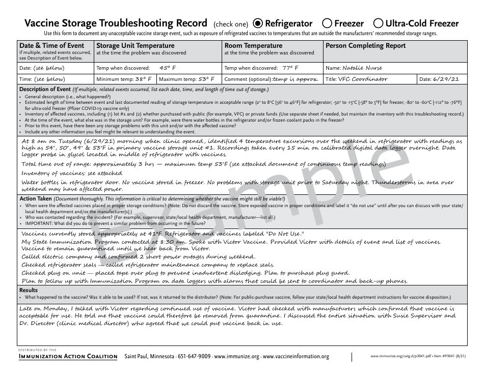 Form F-670 Temperature Log for Refrigerator - Fahrenheit - Mississippi, Page 4