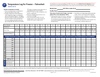 Form F-670F Temperature Log for Freezer - Fahrenheit - Mississippi, Page 2