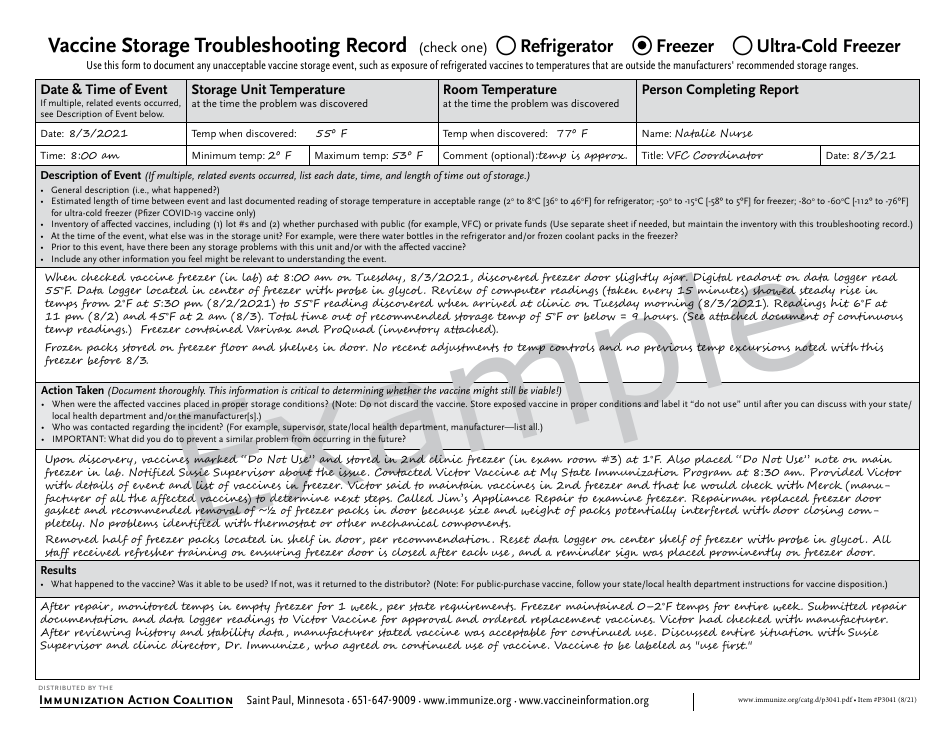 Form F-670F Temperature Log for Freezer - Fahrenheit - Mississippi, Page 4