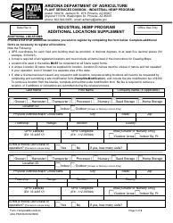 Document preview: Additional Locations Supplement - Industrial Hemp Program - Arizona
