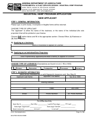 Document preview: Industrial Hemp Program Application - Arizona