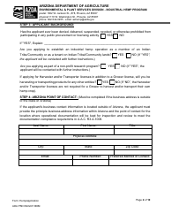 Industrial Hemp Program Application - Arizona, Page 2