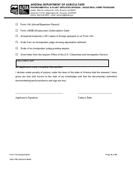 Industrial Hemp Program Application - Arizona, Page 6