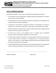 Industrial Hemp Program Application - Arizona, Page 7